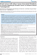 Cover page: Breast Cancer Cells Induce Cancer-Associated Fibroblasts to Secrete Hepatocyte Growth Factor to Enhance Breast Tumorigenesis