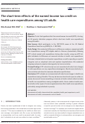 Cover page: The short‐term effects of the earned income tax credit on health care expenditures among US adults