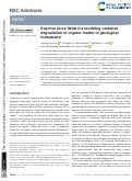 Cover page: Reactive force fields for modeling oxidative degradation of organic matter in geological formations