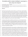 Cover page: Deterministic predictive dynamic scheduling for crop-transport co-robots acting as harvesting aids
