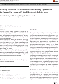 Cover page: Urinary Diversion for Incontinence and Voiding Dysfunction in Cancer Survivors: a Critical Review of the Literature