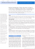 Cover page: Biologic Determinants of Tumor Recurrence in Stage II Colon Cancer: Validation Study of the 12-Gene Recurrence Score in Cancer and Leukemia Group B (CALGB) 9581