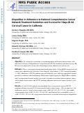 Cover page: Disparities in Adherence to National Comprehensive Cancer Network Treatment Guidelines and Survival for Stage IB–IIA Cervical Cancer in California