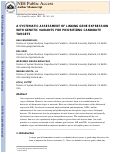 Cover page: A SYSTEMATIC ASSESSMENT OF LINKING GENE EXPRESSION WITH GENETIC VARIANTS FOR PRIORITIZING CANDIDATE TARGETS