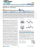 Cover page of Comment on Localized and Delocalized States of a Diamine Cation: Resolution of a Controversy.