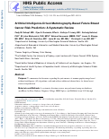 Cover page: Artificial Intelligence-Driven Mammography-Based Future Breast Cancer Risk Prediction: A Systematic Review