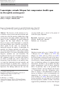 Cover page: Lamotrigine extends lifespan but compromises health span in Drosophila melanogaster