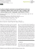 Cover page: An observational constraint on stomatal function in forests: evaluating coupled carbon and water vapor exchange with carbon isotopes in the Community Land Model (CLM4.5)