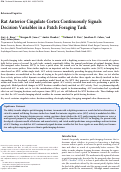 Cover page: Rat Anterior Cingulate Cortex Continuously Signals Decision Variables in a Patch Foraging Task.