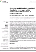 Cover page: Microbial- and thiosulfate-mediated dissolution of mercury sulfide minerals and transformation to gaseous mercury