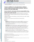 Cover page: Provision of DMPA-SC for self-administration in different practice settings during the COVID-19 pandemic: Data from providers across the United States.