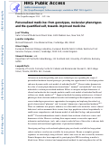 Cover page: PERSONALIZED MEDICINE: FROM GENOTYPES, MOLECULAR PHENOTYPES AND THE QUANTIFIED SELF, TOWARDS IMPROVED MEDICINE