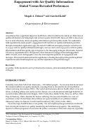 Cover page: Engagement With Air Quality Information: Stated Versus Revealed Preferences