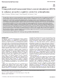 Cover page: Using prefrontal transcranial direct current stimulation (tDCS) to enhance proactive cognitive control in schizophrenia