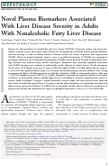 Cover page: Novel plasma biomarkers associated with liver disease severity in adults with nonalcoholic fatty liver disease