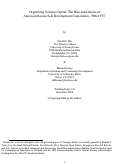 Cover page: Organizing Venture Capital: The Rise and Demise of American Research &amp; Development Corporation, 1946-1973