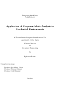 Cover page: Application of Koopman Mode Analysis in Residential Environments