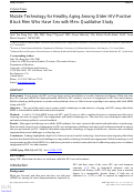 Cover page: Mobile Technology for Healthy Aging Among Older HIV-Positive Black Men Who Have Sex with Men: Qualitative Study