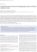 Cover page: Visual Information Present in Infragranular Layers of Mouse Auditory Cortex