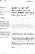 Cover page: Emergence of functionally aberrant and subsequent reduction of neuromuscular connectivity and improved motor performance after cervical spinal cord injury in Rhesus