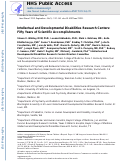 Cover page: Intellectual and developmental disabilities research centers: Fifty years of scientific accomplishments