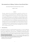 Cover page: Discrimination in Hiring: Evidence from Retail Sales