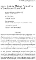 Cover page: Career Decisionmaking:  Perspectives of Low-Income Urban Youth