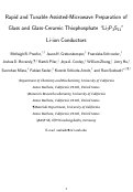 Cover page: Rapid and Tunable Assisted-Microwave Preparation of Glass and Glass-Ceramic Thiophosphate â��Li
              <sub>7</sub>
              P
              <sub>3</sub>
              S
              <sub>11</sub>
              â�� Li-Ion Conductors