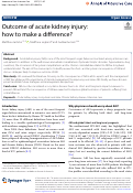 Cover page: Outcome of acute kidney injury: how to make a difference?