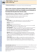 Cover page: High Levels of Serum C‐Reactive Protein Are Associated with Greater Risk of All‐Cause Mortality, but Not Dementia, in the Oldest‐Old: Results from The 90+ Study