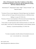Cover page: Effect of polydopamine deposition conditions on polysulfone ultrafiltration membrane properties and threshold flux during oil/water emulsion filtration