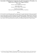 Cover page: Assessment of Mathematical Competence by the Transcriptions of Formulas:  An Exploration of Spatial and Temporal Metrics