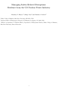 Cover page: Managing Safety‐Related Disruptions: Evidence from the U.S. Nuclear Power Industry