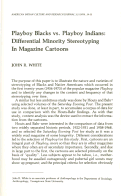 Cover page: Playboy Blacks vs. Playboy Indians: Differential Minority Stereotyping In Magazine Cartoons