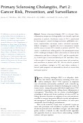 Cover page: Primary Sclerosing Cholangitis, Part 2: Cancer Risk, Prevention, and Surveillance.