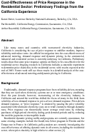 Cover page: Cost-effectiveness of price response in the residential sector: Preliminary findings from the California experience