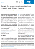 Cover page: Somatic CpG hypermutation is associated with mismatch repair deficiency in cancer.