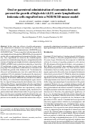 Cover page: Oral or parenteral administration of curcumin does not prevent the growth of high-risk t(4;11) acute lymphoblastic leukemia cells engrafted into a NOD/SCID mouse model