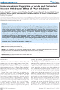 Cover page: Endocannabinoid Regulation of Acute and Protracted Nicotine Withdrawal: Effect of FAAH Inhibition