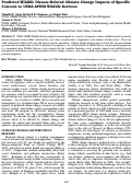 Cover page: Predicted Wildlife Disease-Related Climate Change Impacts of Specific Concern to USDA APHIS Wildlife Services