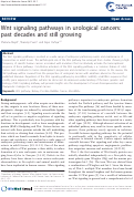 Cover page: Wnt signaling pathways in urological cancers: past decades and still growing.