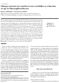 Cover page: Changes in heart rate and heart rate variability as a function of age in Thoroughbred horses
