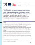 Cover page: Acceptability of a multilevel intervention to improve blood pressure control among patients with chronic kidney disease in a public health care delivery system