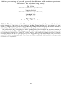 Cover page: Online processing of speech prosody in children with autism spectrum disorders: An eye-tracking study