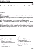 Cover page: The role of parental health and distress in assessing children's health status.