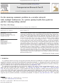 Cover page: On the Morning Commute Problem in a Corridor Network with Multiple Bottlenecks: Its System-optimal Traffic Flow Patterns and the Realizing Tolling Scheme