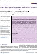 Cover page: A data‐driven examination of apathy and depressive symptoms in dementia with independent replication