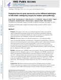 Cover page: Paraspinal muscle gene expression across different aetiologies in individuals undergoing surgery for lumbar spine pathology.