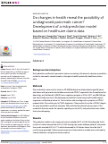 Cover page: Do changes in health reveal the possibility of undiagnosed pancreatic cancer? Development of a risk-prediction model based on healthcare claims data