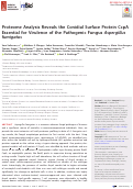 Cover page: Proteome Analysis Reveals the Conidial Surface Protein CcpA Essential for Virulence of the Pathogenic Fungus Aspergillus fumigatus